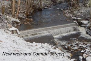 New weir and Coanda screen installed in 2014.